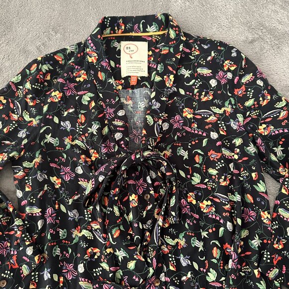 Conversations by Anthropologie 21 of 52 Bow Front Blouse Shirt Women's 4 Floral - Picture 2 of 7